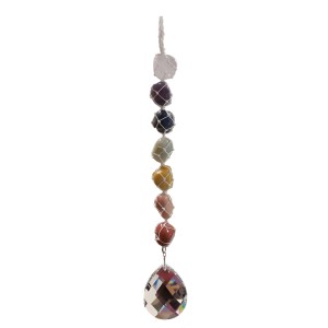Pear 64mm Crystal With Chakra Tumbled Gemstones (CRB024C) Pear 64mm Crystal With Chakra Tumbled Gemstones (CRB024C)